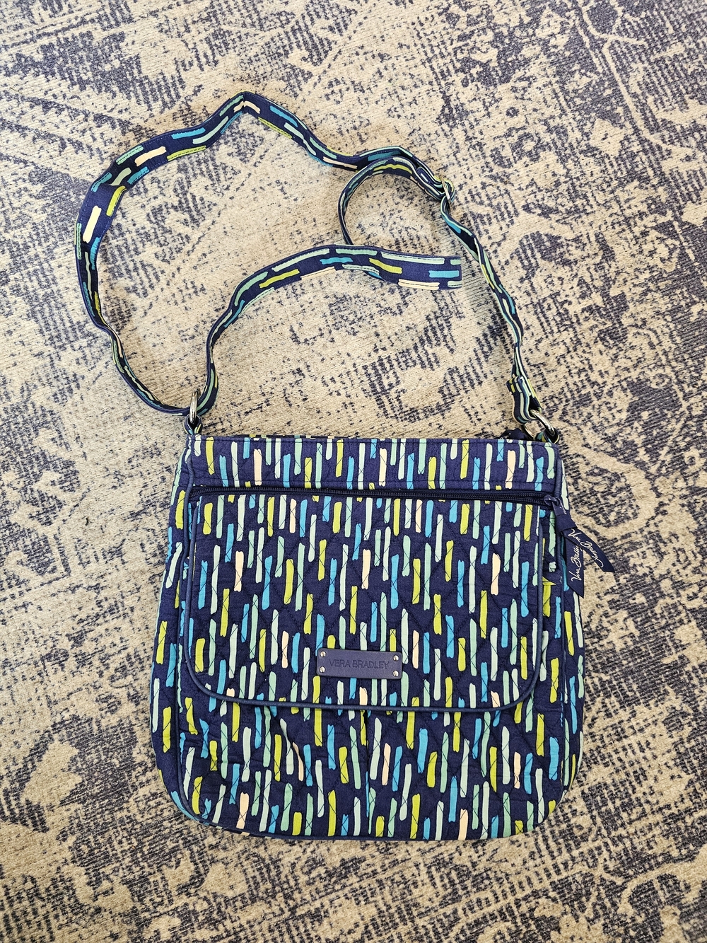 Vera Bradley Retired "Katalina Showers" Patterned Quilted Crossbody